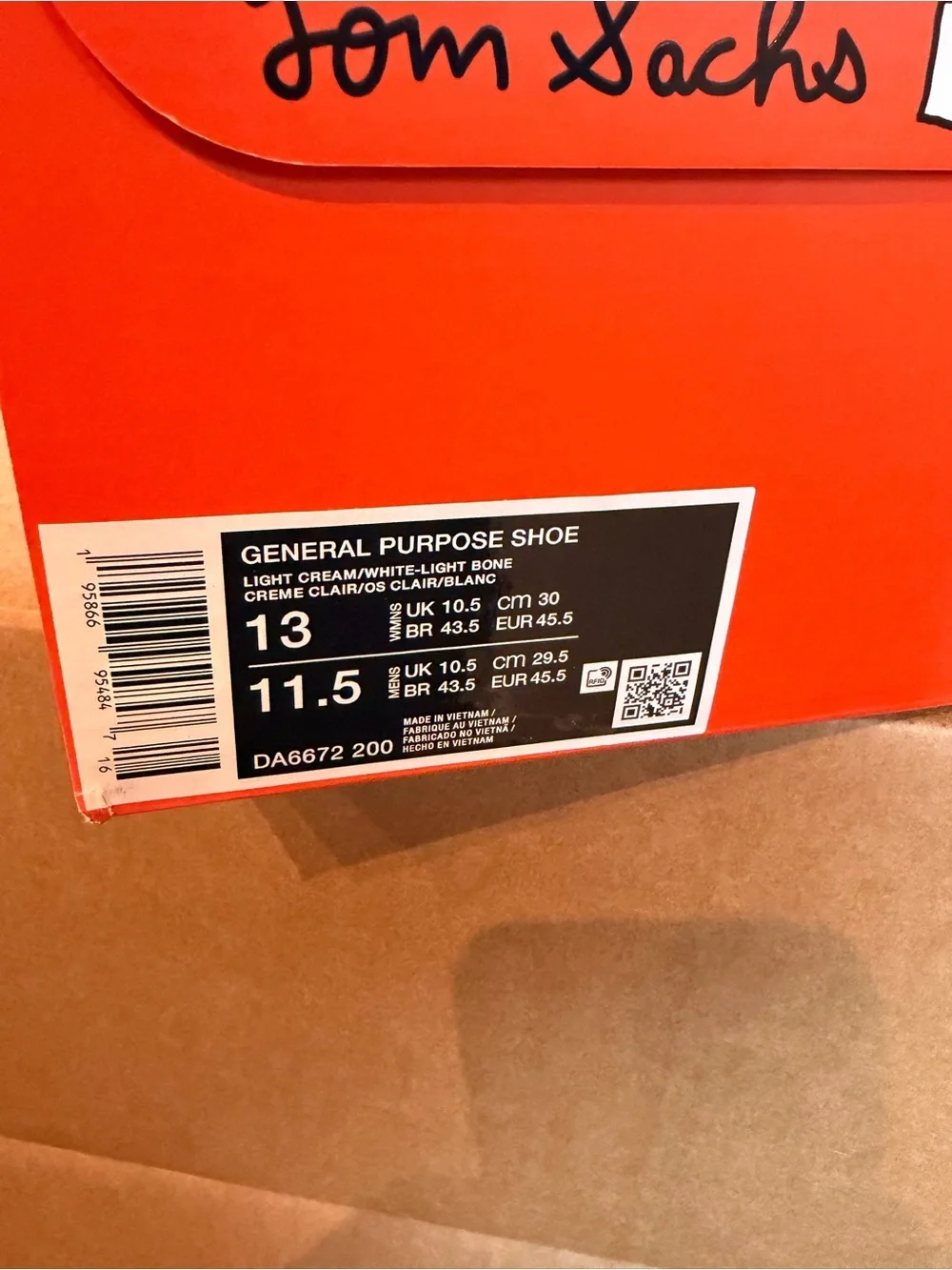 Nike Tom Sachs General Purpose Sneaker in Cream with Tan Midsole